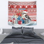 Australia Christmas In July Tapestry Kookaburra Santa Red Color