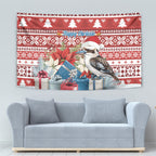Australia Christmas In July Tapestry Kookaburra Santa Red Color