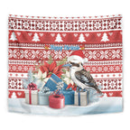 Australia Christmas In July Tapestry Kookaburra Santa Red Color