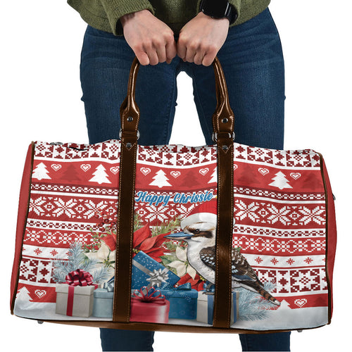 Australia Christmas In July Travel Bag Kookaburra Santa Red Color