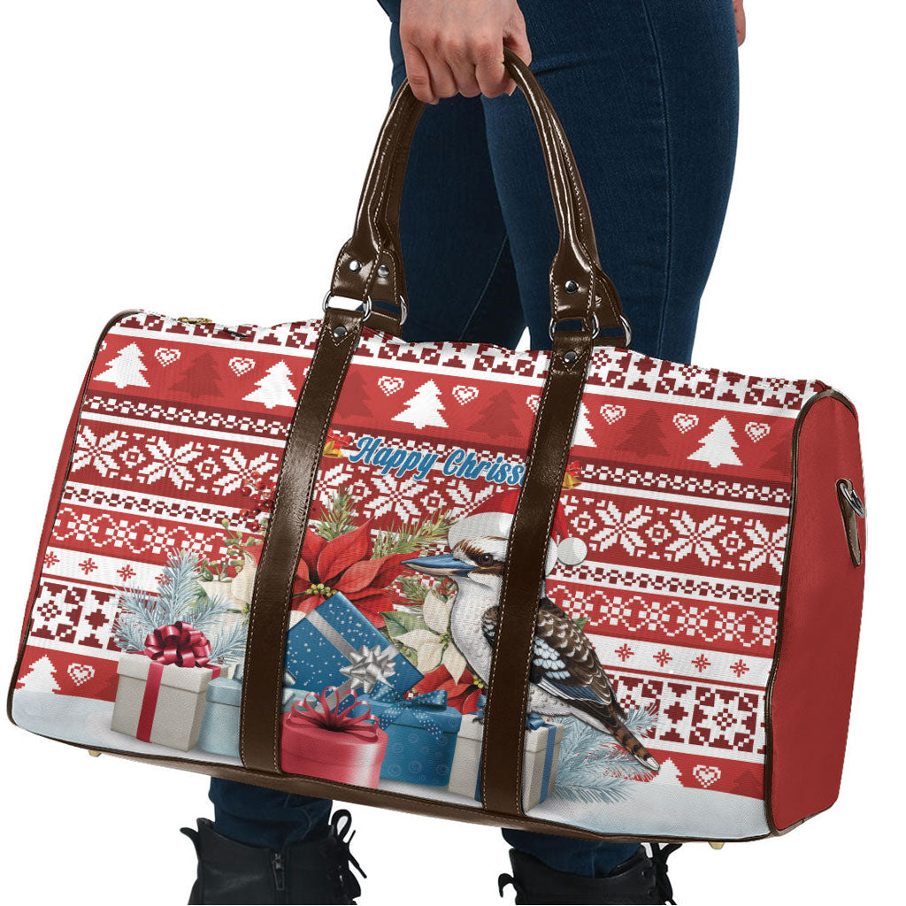 Australia Christmas In July Travel Bag Kookaburra Santa Red Color
