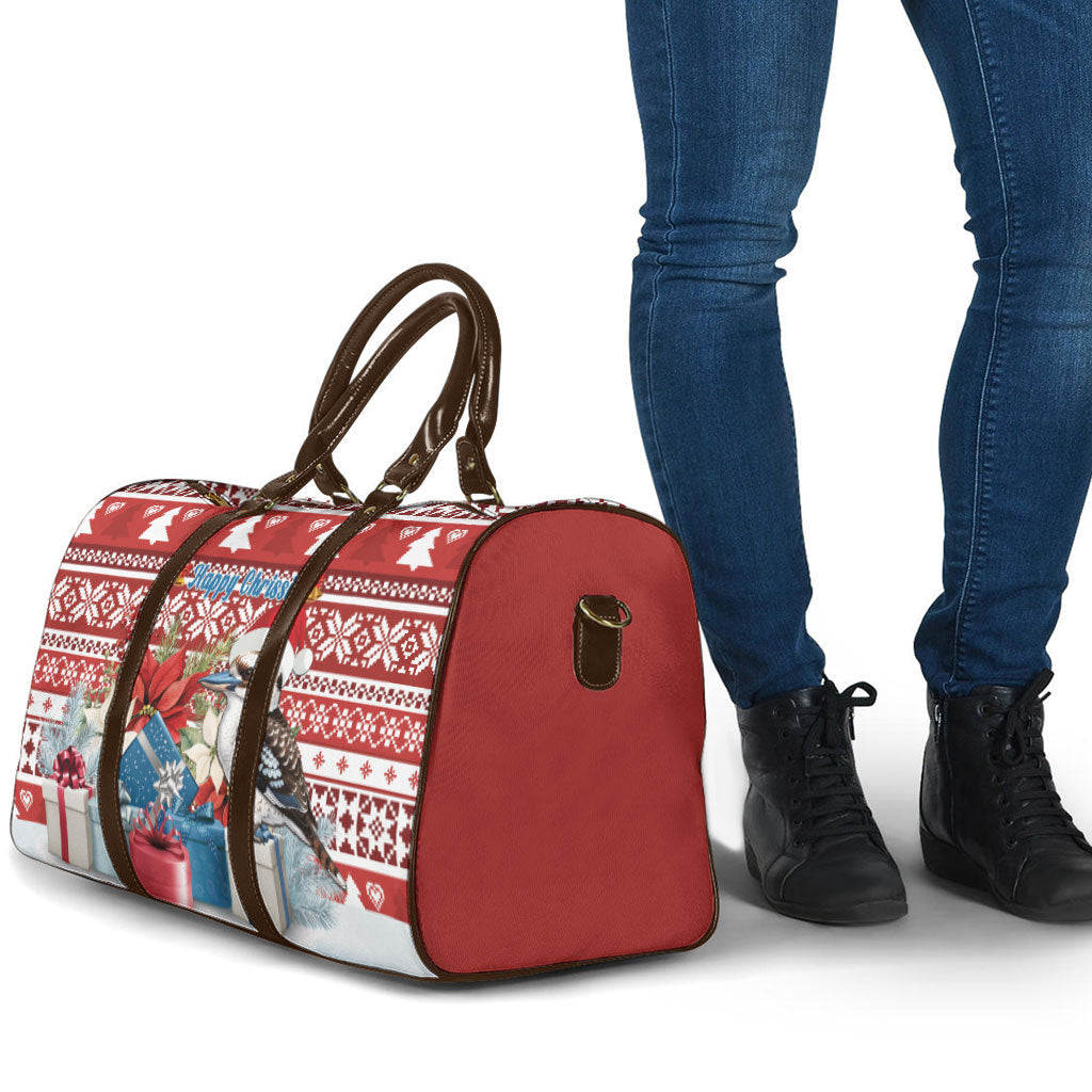 Australia Christmas In July Travel Bag Kookaburra Santa Red Color