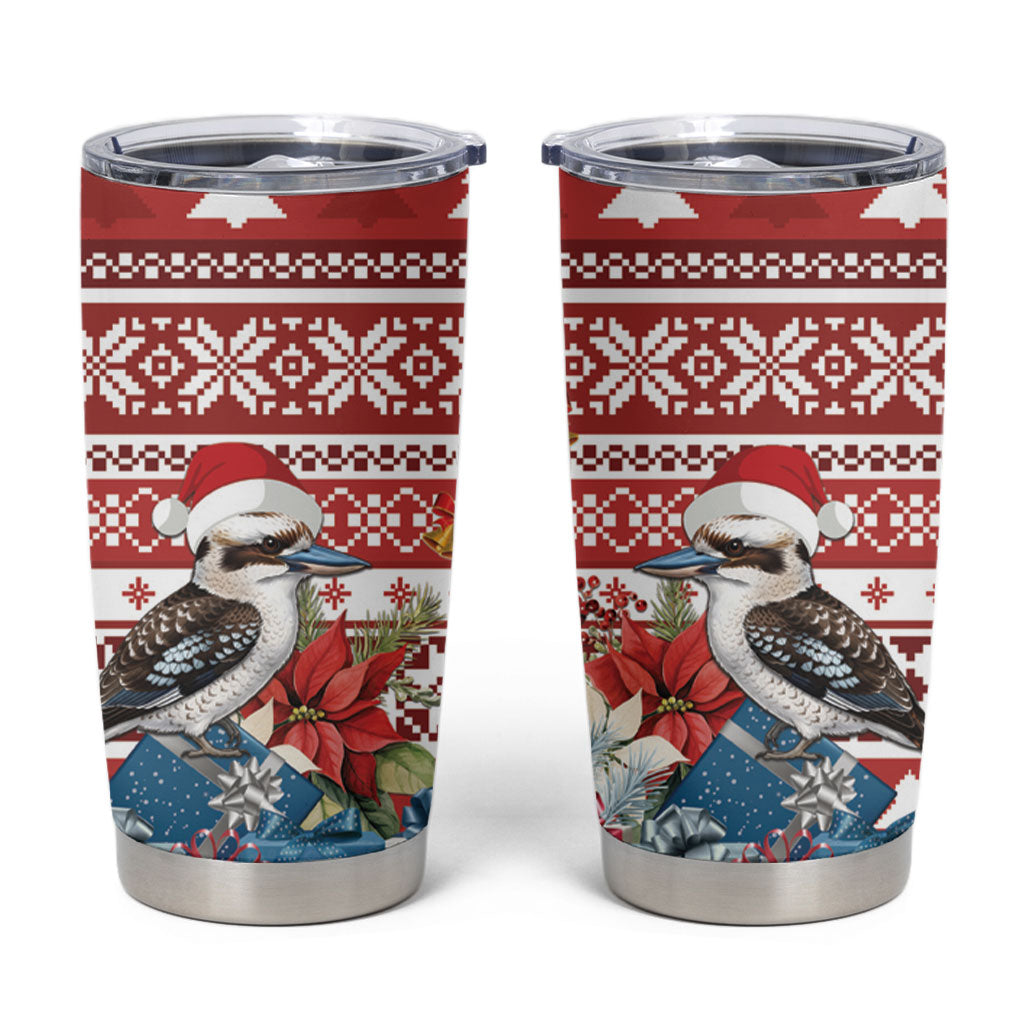 Australia Christmas In July Tumbler Cup Kookaburra Santa Red Color