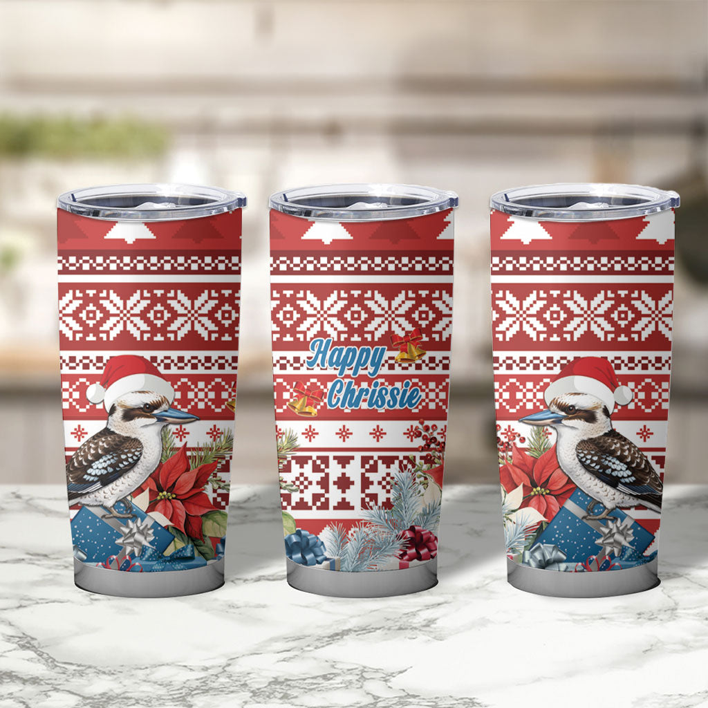 Australia Christmas In July Tumbler Cup Kookaburra Santa Red Color