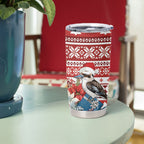 Australia Christmas In July Tumbler Cup Kookaburra Santa Red Color