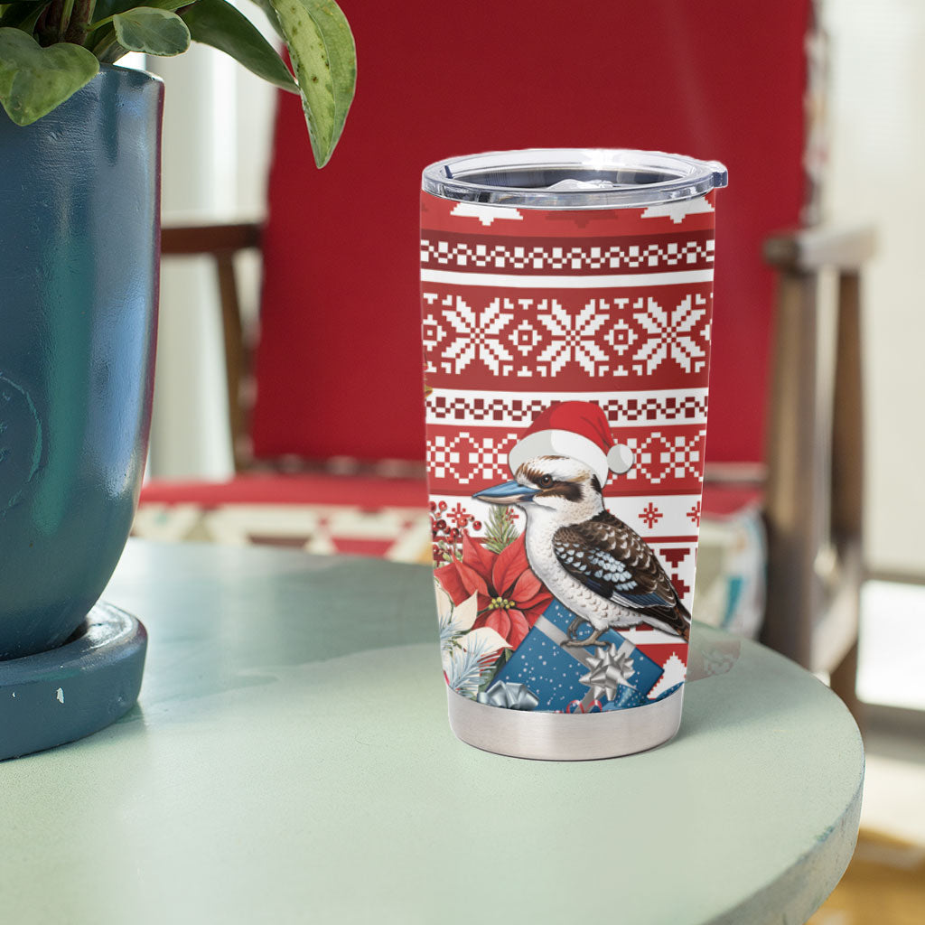 Australia Christmas In July Tumbler Cup Kookaburra Santa Red Color