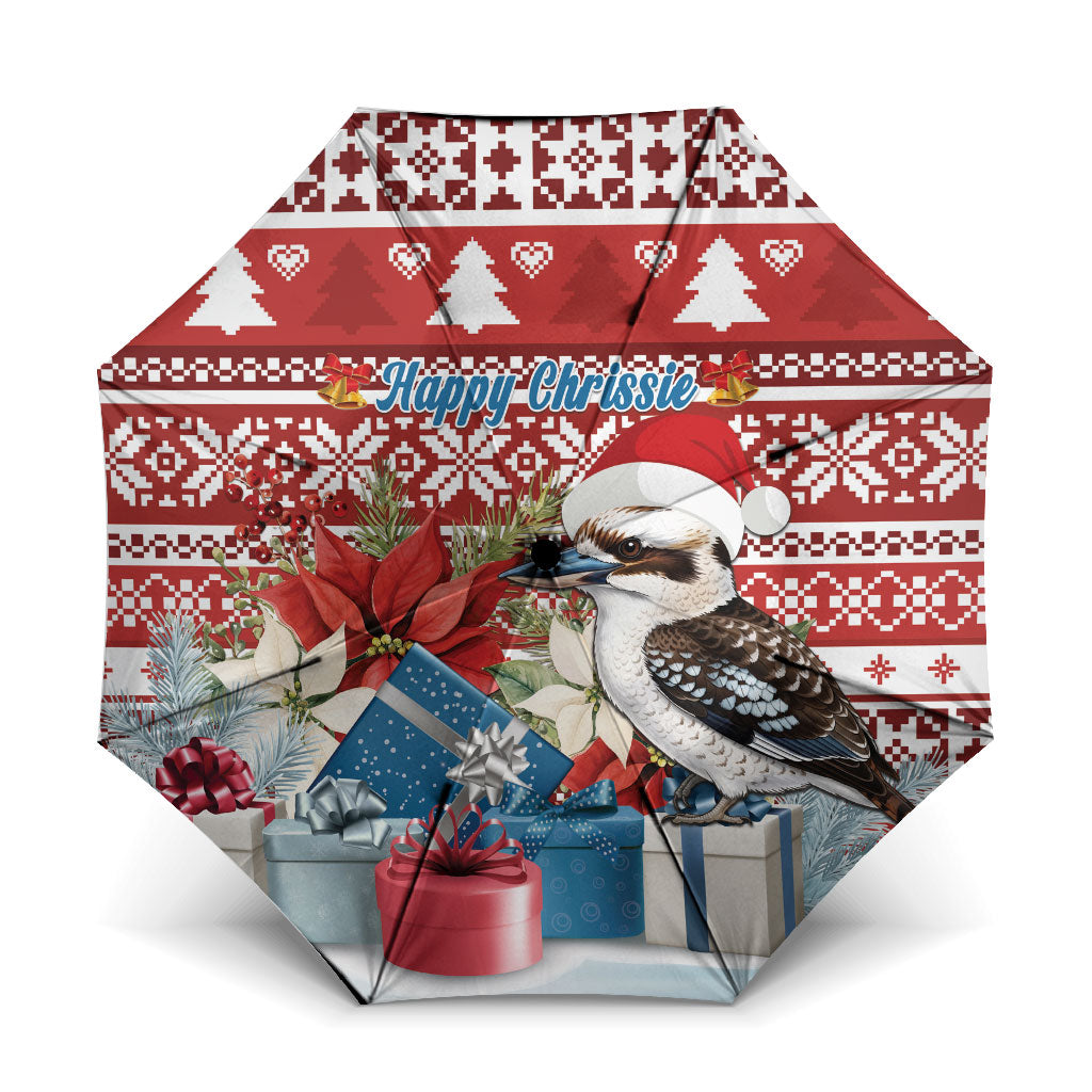 Australia Christmas In July Umbrella Kookaburra Santa Red Color