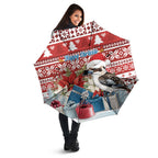 Australia Christmas In July Umbrella Kookaburra Santa Red Color