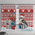 Australia Christmas In July Window Curtain Kookaburra Santa Red Color
