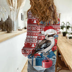 Australia Christmas In July Women Casual Shirt Kookaburra Santa Red Color