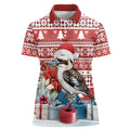 Australia Christmas In July Women Polo Shirt Kookaburra Santa Red Color