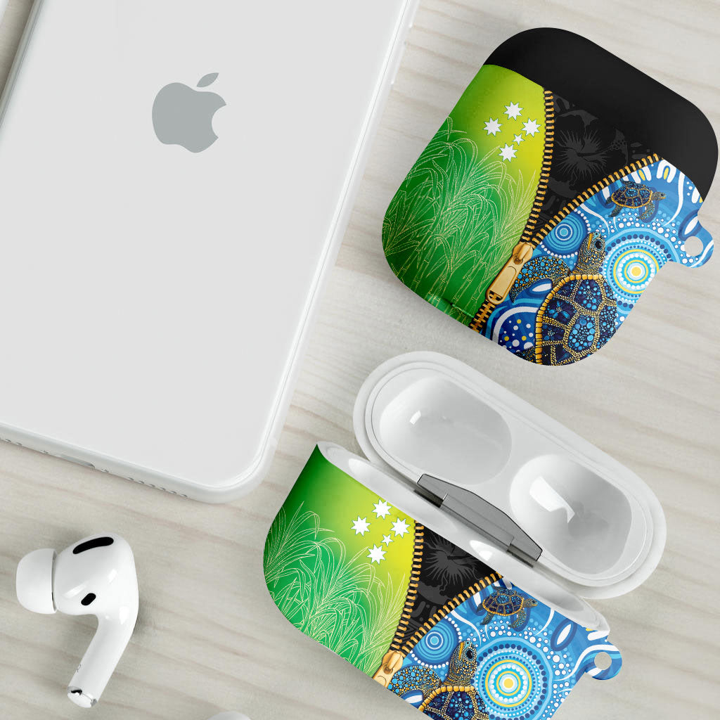 Australian South Sea Islanders National Recognition Day AirPods Case Aussie Sugar Cane Turtle Aboriginal Style