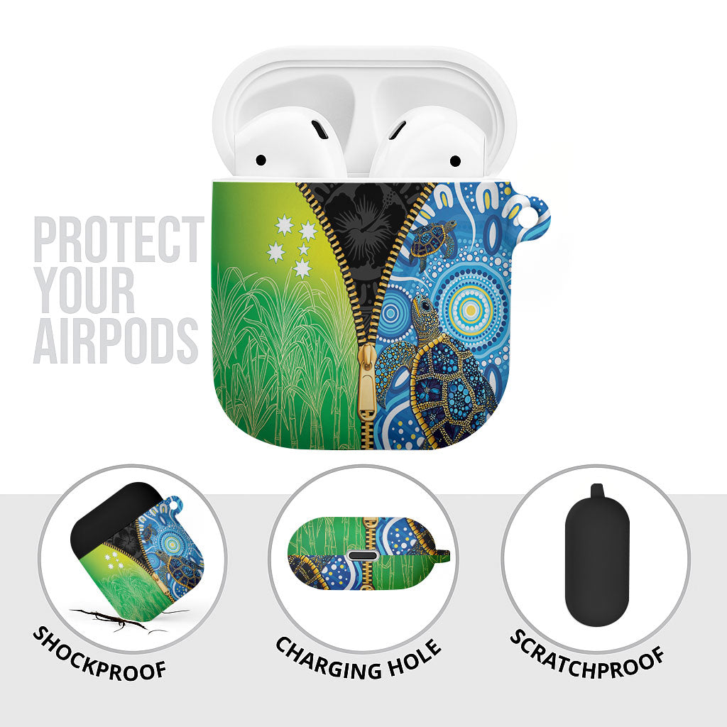 Australian South Sea Islanders National Recognition Day AirPods Case Aussie Sugar Cane Turtle Aboriginal Style