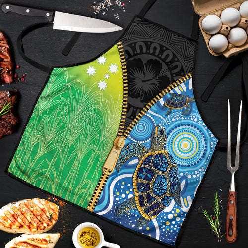 Australian South Sea Islanders National Recognition Day Apron Aussie Sugar Cane Turtle Aboriginal Style