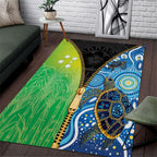 Australian South Sea Islanders National Recognition Day Area Rug Aussie Sugar Cane Turtle Aboriginal Style