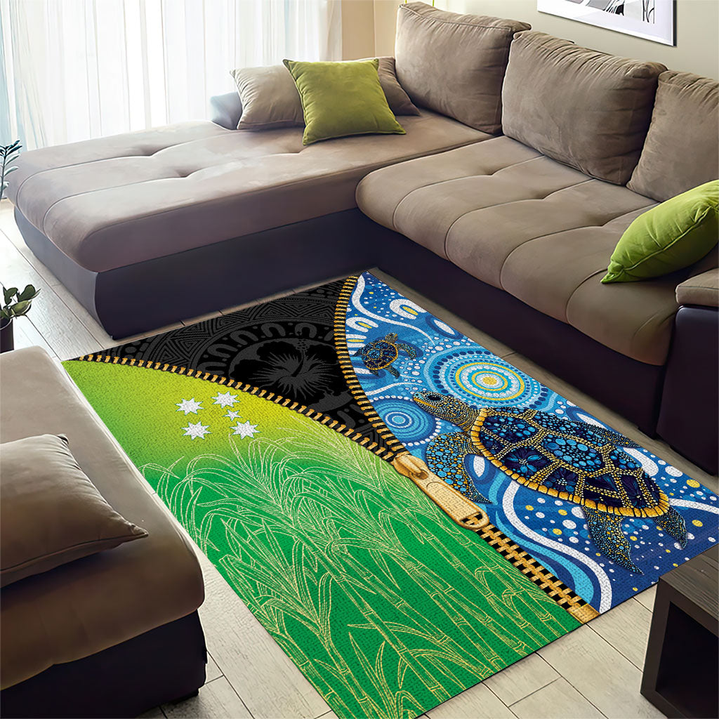 Australian South Sea Islanders National Recognition Day Area Rug Aussie Sugar Cane Turtle Aboriginal Style