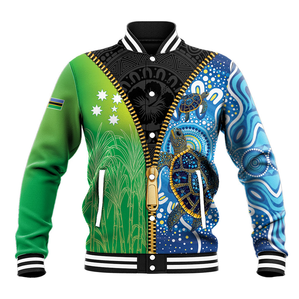 Australian South Sea Islanders National Recognition Day Baseball Jacket Aussie Sugar Cane Turtle Aboriginal Style