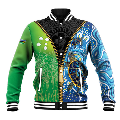 Australian South Sea Islanders National Recognition Day Baseball Jacket Aussie Sugar Cane Turtle Aboriginal Style