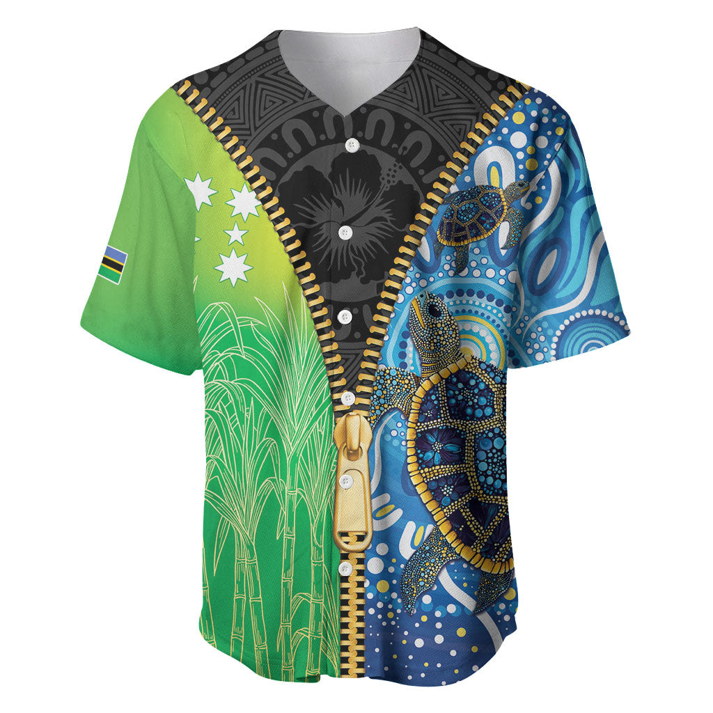 Australian South Sea Islanders National Recognition Day Baseball Jersey Aussie Sugar Cane Turtle Aboriginal Style