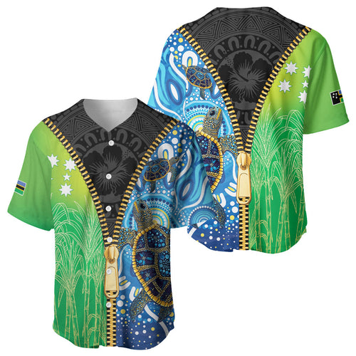 Australian South Sea Islanders National Recognition Day Baseball Jersey Aussie Sugar Cane Turtle Aboriginal Style