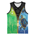 Australian South Sea Islanders National Recognition Day Basketball Jersey Aussie Sugar Cane Turtle Aboriginal Style