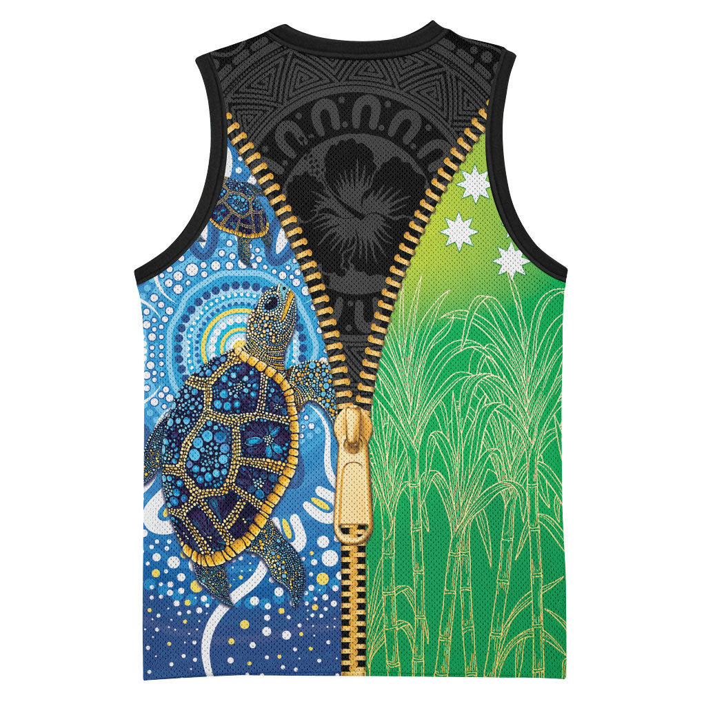 Australian South Sea Islanders National Recognition Day Basketball Jersey Aussie Sugar Cane Turtle Aboriginal Style