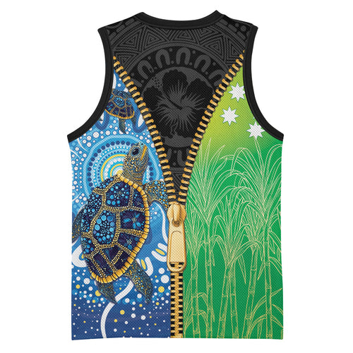 Australian South Sea Islanders National Recognition Day Basketball Jersey Aussie Sugar Cane Turtle Aboriginal Style