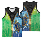 Australian South Sea Islanders National Recognition Day Basketball Jersey Aussie Sugar Cane Turtle Aboriginal Style