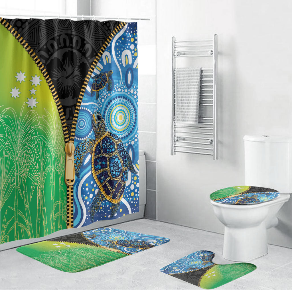 Australian South Sea Islanders National Recognition Day Bathroom Set Aussie Sugar Cane Turtle Aboriginal Style