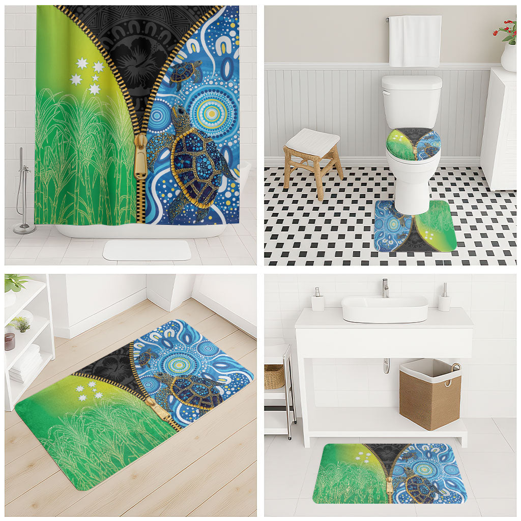 Australian South Sea Islanders National Recognition Day Bathroom Set Aussie Sugar Cane Turtle Aboriginal Style
