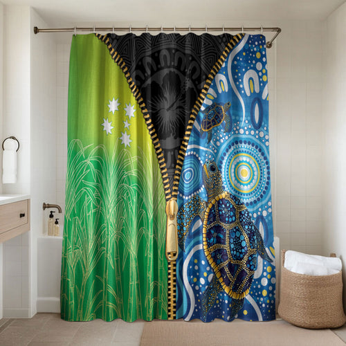 Australian South Sea Islanders National Recognition Day Bathroom Set Aussie Sugar Cane Turtle Aboriginal Style