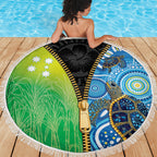 Australian South Sea Islanders National Recognition Day Beach Blanket Aussie Sugar Cane Turtle Aboriginal Style