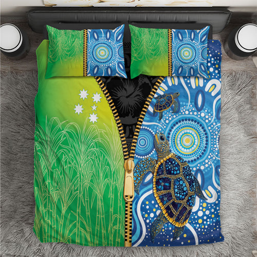 Australian South Sea Islanders National Recognition Day Bedding Set Aussie Sugar Cane Turtle Aboriginal Style
