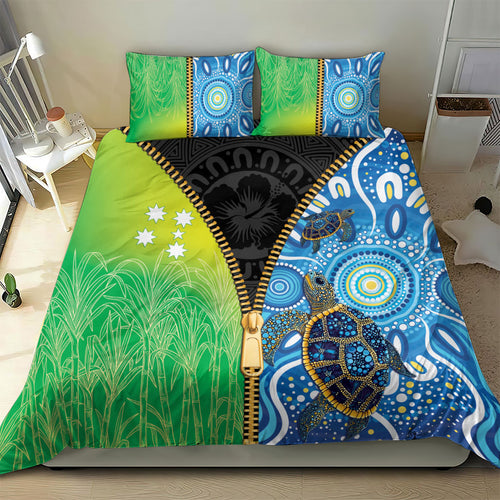 Australian South Sea Islanders National Recognition Day Bedding Set Aussie Sugar Cane Turtle Aboriginal Style
