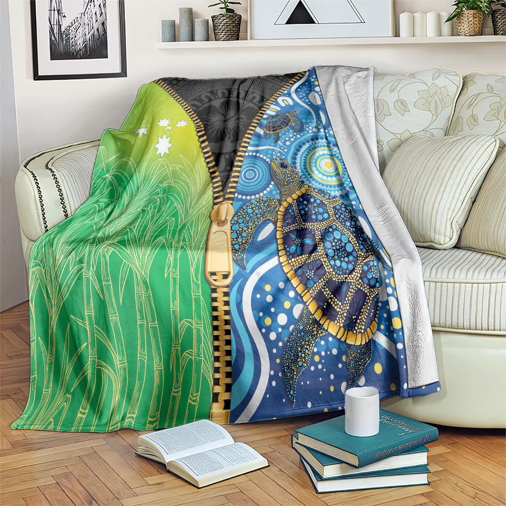 Australian South Sea Islanders National Recognition Day Blanket Aussie Sugar Cane Turtle Aboriginal Style