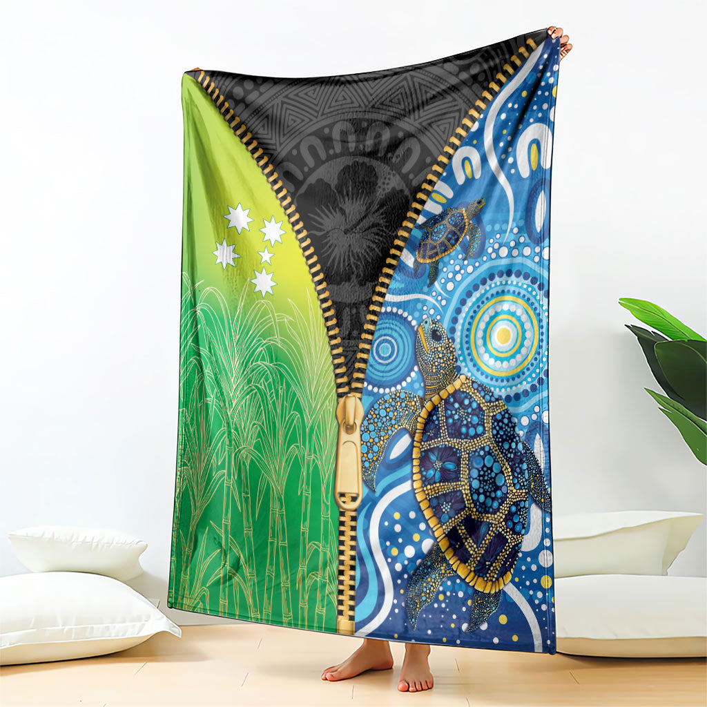 Australian South Sea Islanders National Recognition Day Blanket Aussie Sugar Cane Turtle Aboriginal Style