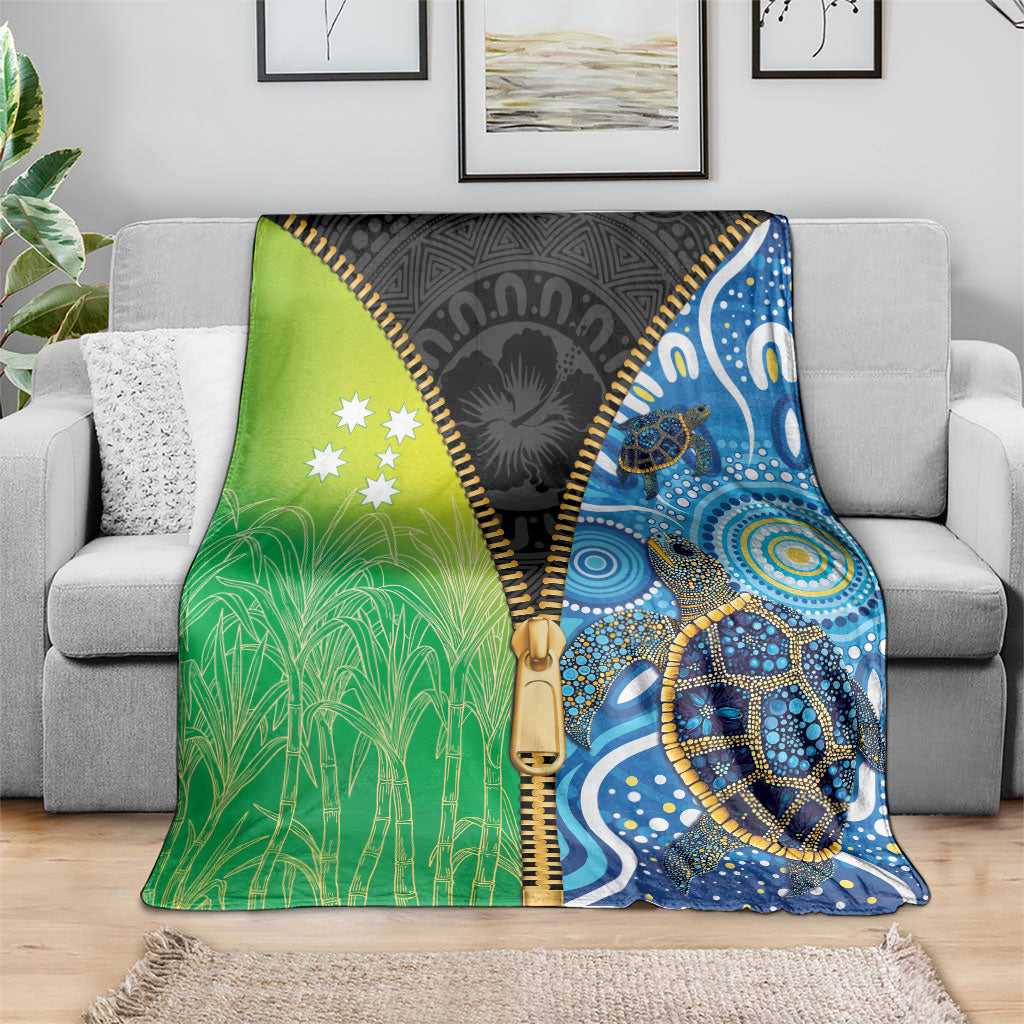 Australian South Sea Islanders National Recognition Day Blanket Aussie Sugar Cane Turtle Aboriginal Style