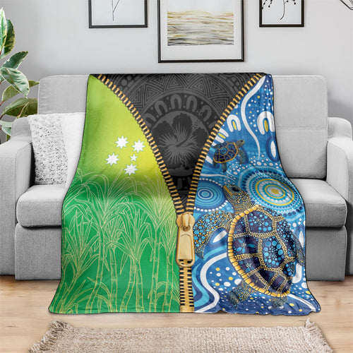 Australian South Sea Islanders National Recognition Day Blanket Aussie Sugar Cane Turtle Aboriginal Style