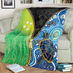 Australian South Sea Islanders National Recognition Day Blanket Aussie Sugar Cane Turtle Aboriginal Style