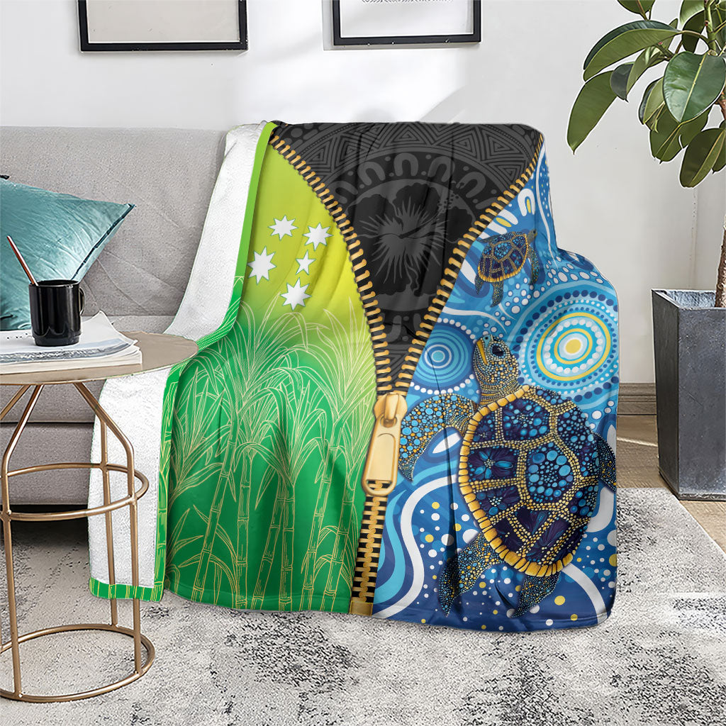 Australian South Sea Islanders National Recognition Day Blanket Aussie Sugar Cane Turtle Aboriginal Style