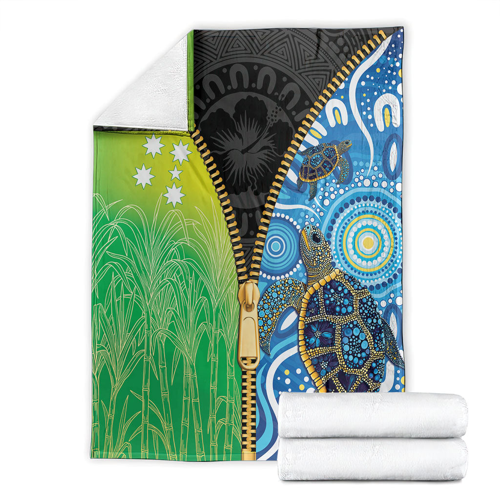 Australian South Sea Islanders National Recognition Day Blanket Aussie Sugar Cane Turtle Aboriginal Style