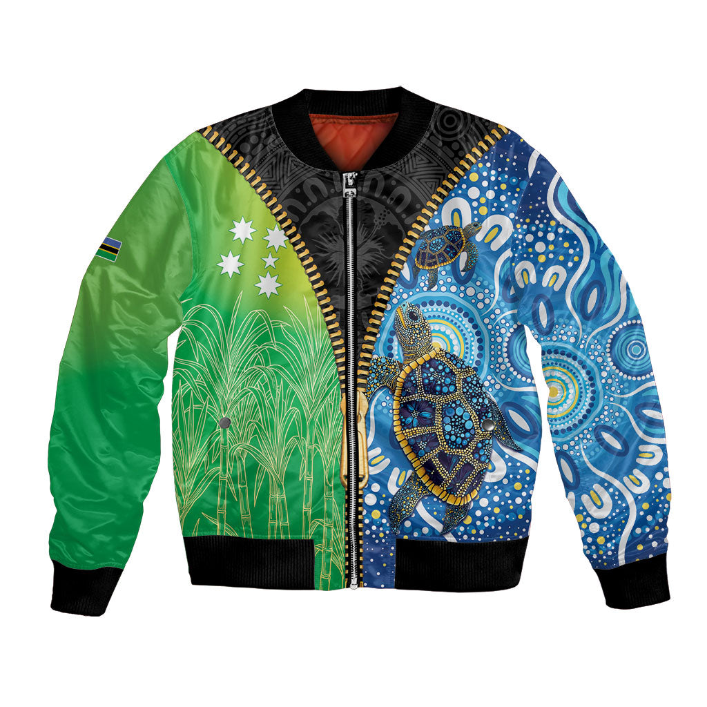 Australian South Sea Islanders National Recognition Day Bomber Jacket Aussie Sugar Cane Turtle Aboriginal Style