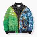 Australian South Sea Islanders National Recognition Day Bomber Puffer Jacket Aussie Sugar Cane Turtle Aboriginal Style
