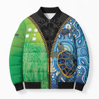 Australian South Sea Islanders National Recognition Day Bomber Puffer Jacket Aussie Sugar Cane Turtle Aboriginal Style
