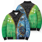 Australian South Sea Islanders National Recognition Day Bomber Puffer Jacket Aussie Sugar Cane Turtle Aboriginal Style