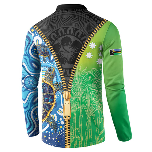 Australian South Sea Islanders National Recognition Day Button Sweatshirt Aussie Sugar Cane Turtle Aboriginal Style