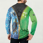 Australian South Sea Islanders National Recognition Day Button Sweatshirt Aussie Sugar Cane Turtle Aboriginal Style