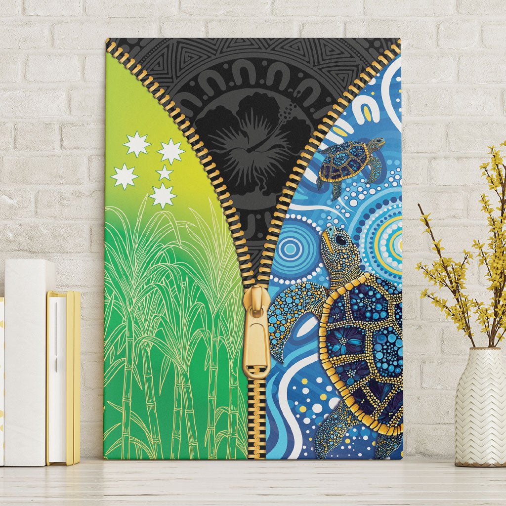 Australian South Sea Islanders National Recognition Day Canvas Wall Art Aussie Sugar Cane Turtle Aboriginal Style