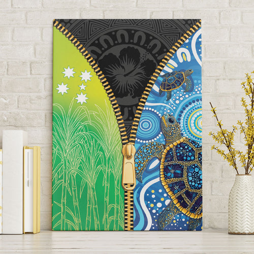 Australian South Sea Islanders National Recognition Day Canvas Wall Art Aussie Sugar Cane Turtle Aboriginal Style