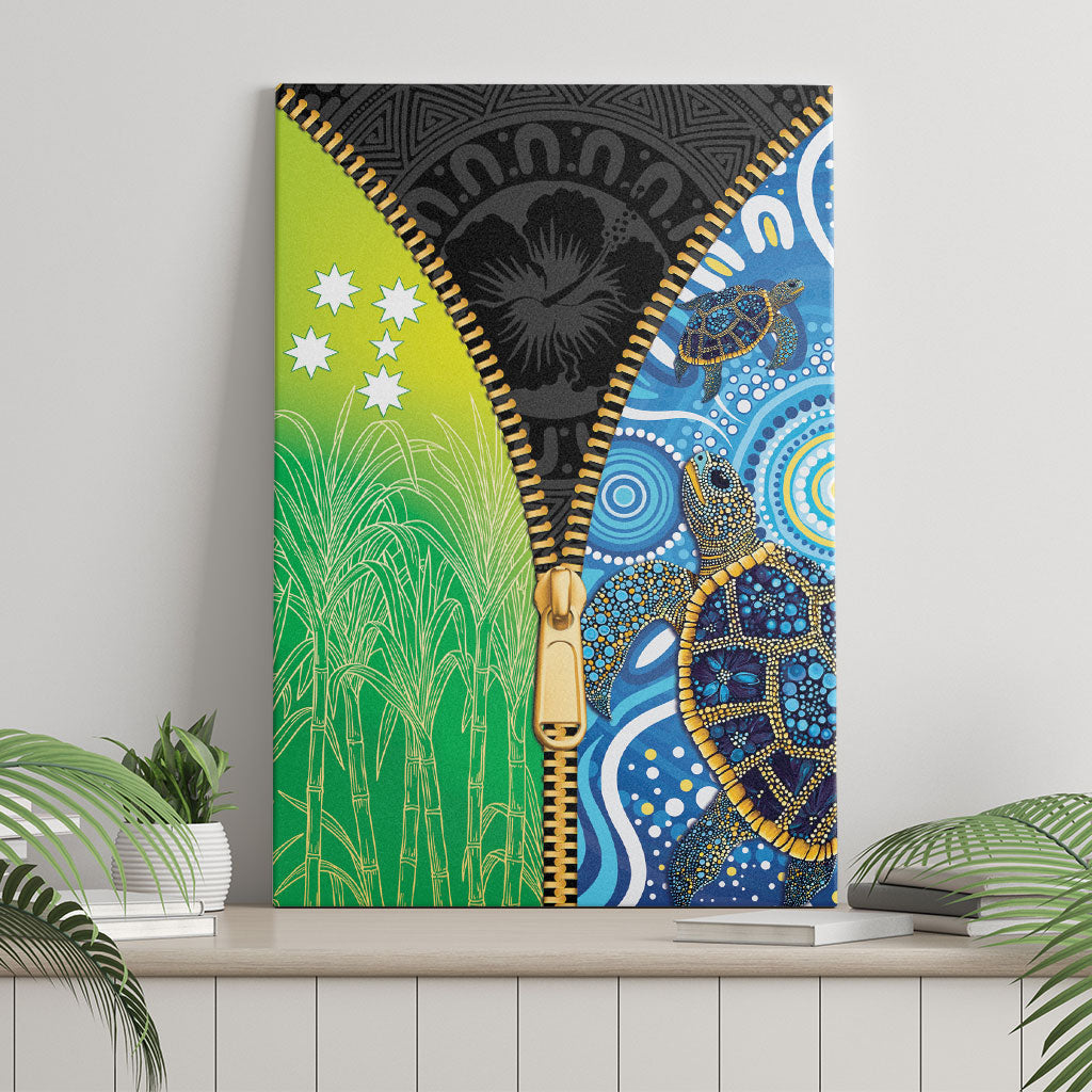 Australian South Sea Islanders National Recognition Day Canvas Wall Art Aussie Sugar Cane Turtle Aboriginal Style